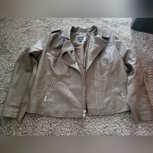 Brown Faux Leather Jacket